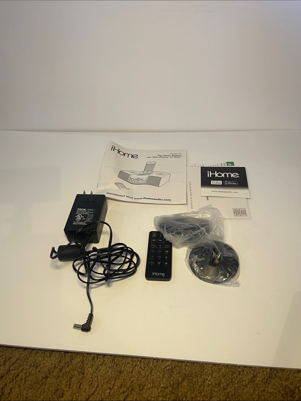 iHome Black Alarm Clock Speaker Dock with Remote - Picture 3 of 3